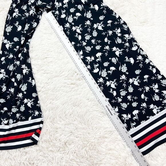 ASOS Black Floral Wide Leg Palazzo Pants 6 - Picture 7 of 12